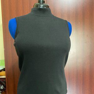 Soft knit black turtleneck sleeveless top. Size L
